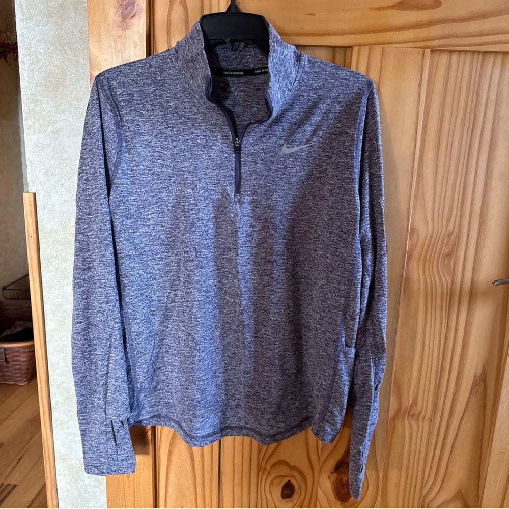Nike Drifit Women’s Small Heather Purple Quarter Zip Athletic Pullover